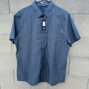 Travis Mathew Men’s Large Heather Black Short Sleeve Shirt Across The Pond NWT